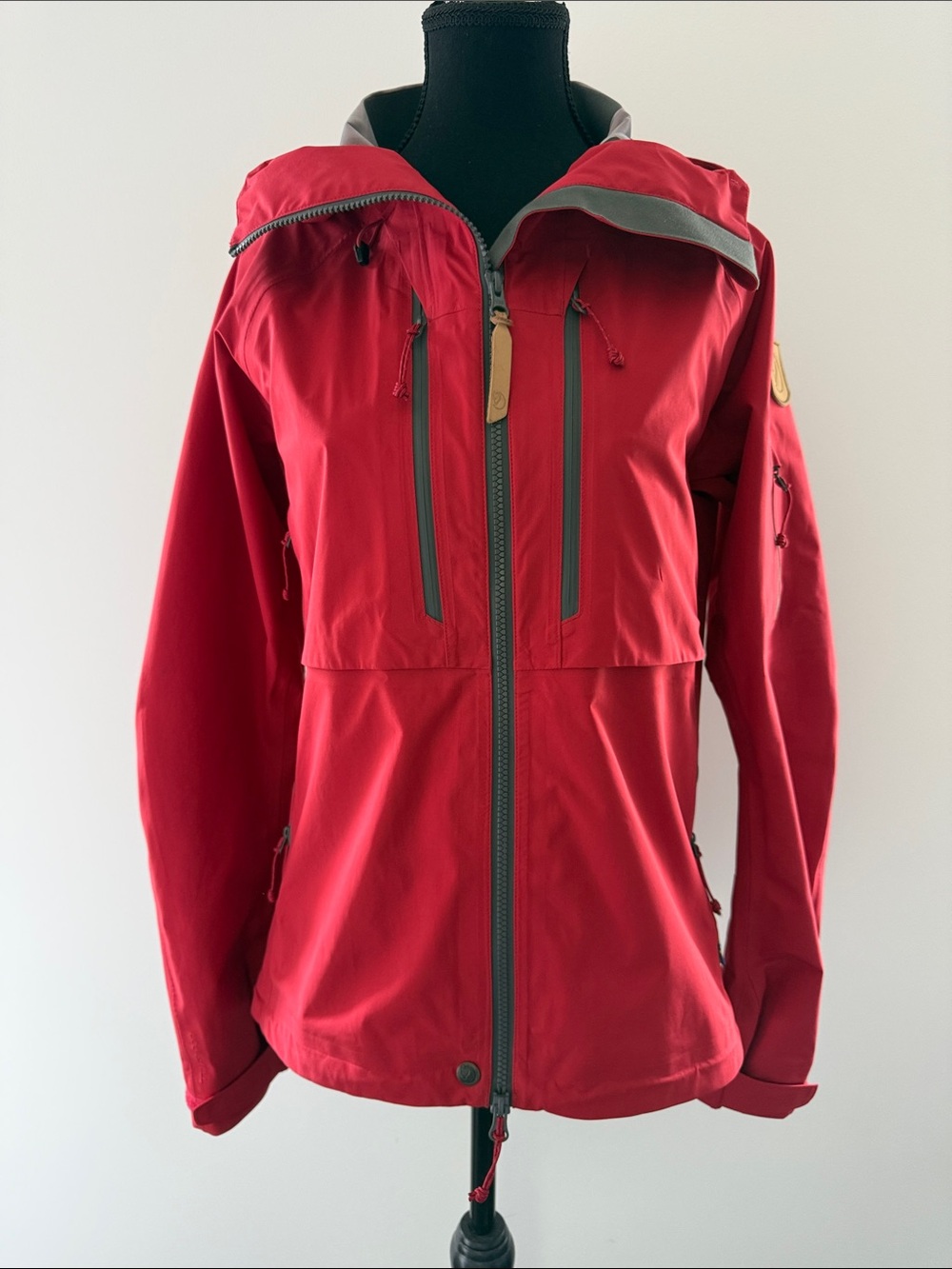 Fjallraven Women's Red Keb Eco-shell waterproof rain jacket